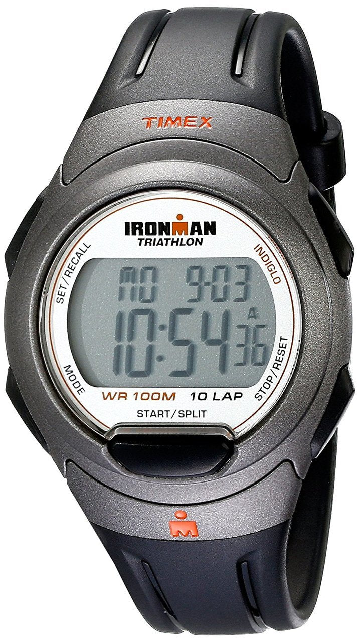 Timex Mens Ironman Traditional 10 Full-Size Black/Orange Watch