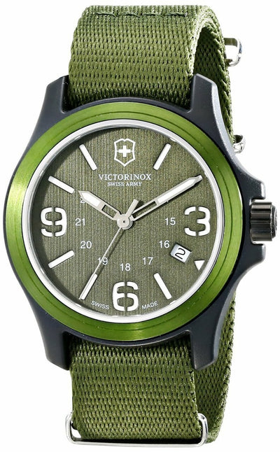 Victorinox Unisex 241514 Original Resin Watch With Green Nylon Band