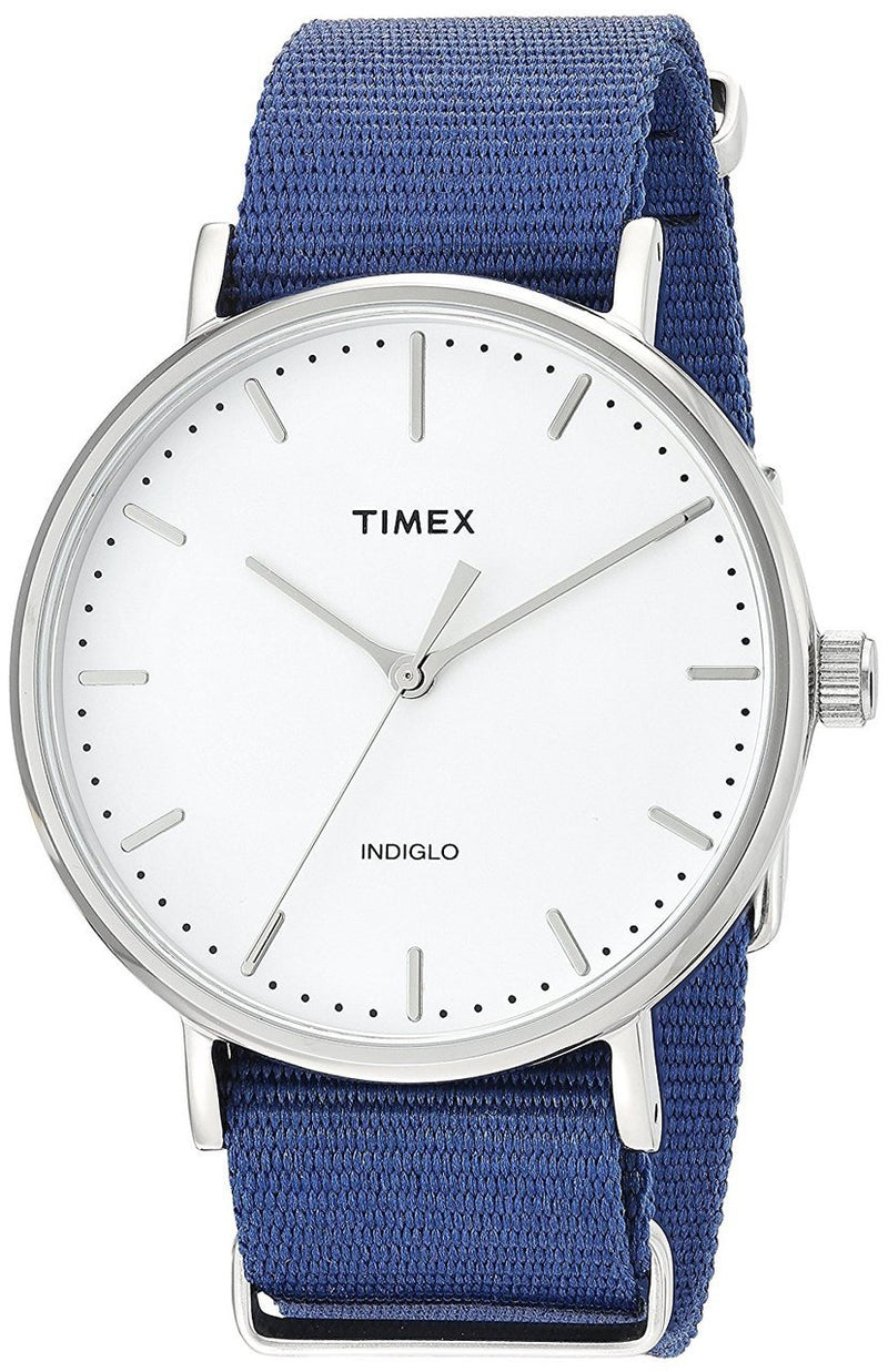 Timex Unisex Weekender Tw2P97700 Fairfield 41 Blue Nylon Slip-Thru Strap Watch