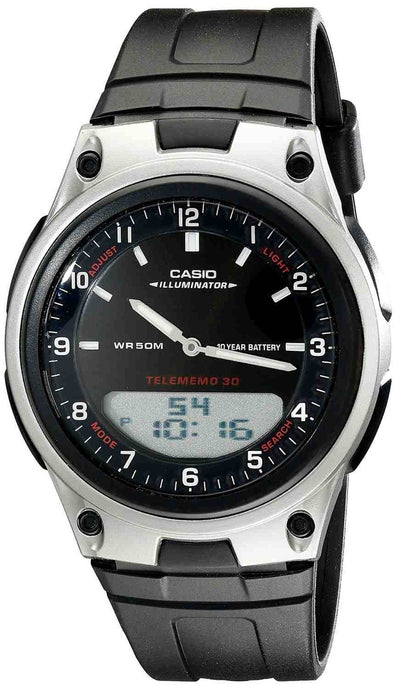 Casio Analog Digital Telememo Illuminator Aw-80-1Av Mens Watch