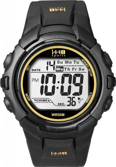 Timex 1440 Sports Digital Black Yellow Resin Strap T5K457 Mens