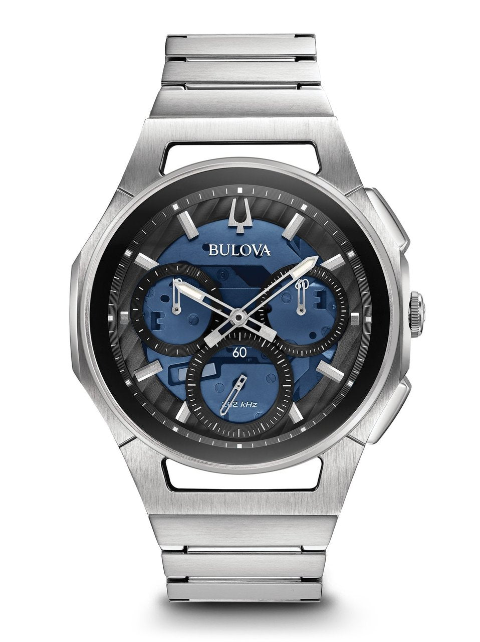Bulova Curv Blue Dial Chronograph Watch 96A205