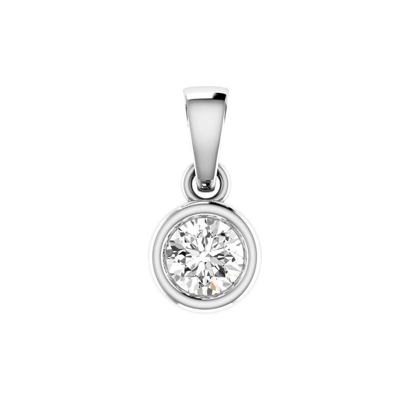 Diamond Solitaire Pendant with 0.20ct Diamonds in 9K White Gold - 9WBP20