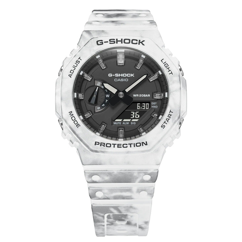 G-Shock 数字模拟白色雪花表带手表 GAE2100GC-7A