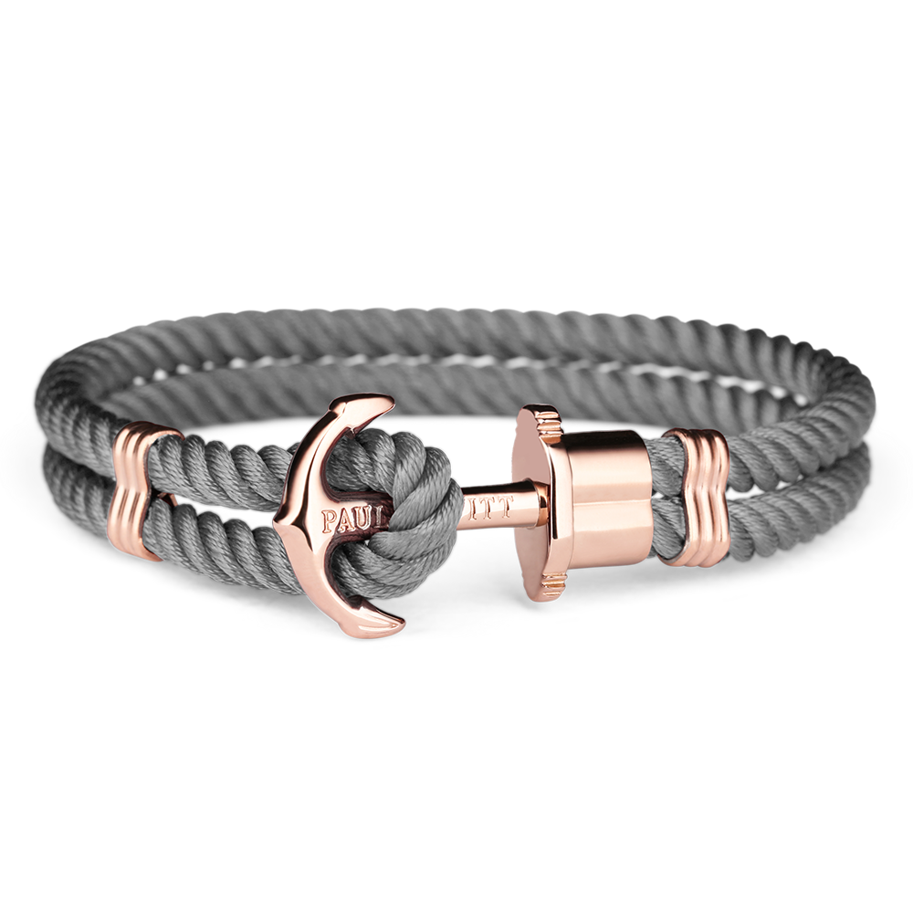 Paul Hewitt Phrep Nylon Rose Gold / Grey Bracelet - XS