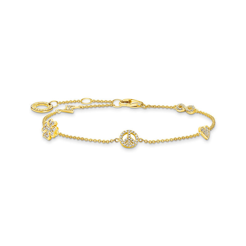 Thomas Sabo 带符号手链 金色