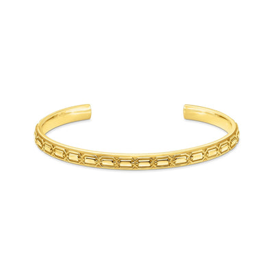 THOMAS SABO Gold Slim Bangle with Crocodile Detailing