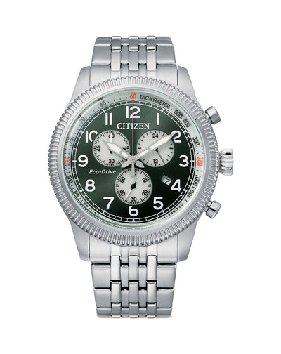 Citizen Deep Green Dial Chronograph Watch AT2460-89X