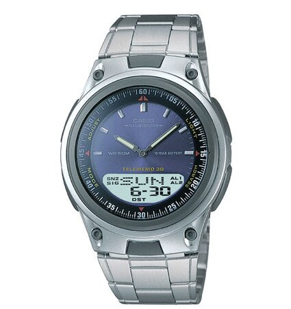 Casio Analog Digital Telememo Illuminator Aw-80D-2Av Mens Watch