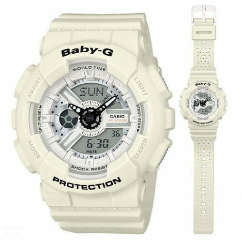 Casio Baby-G Female White Analogue/Digital Punching Pattern Series Watch Ba110Pp-7A