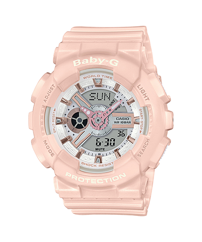 Baby-G DUO Rose Gold Accent Pink Watch BA110RG-4A