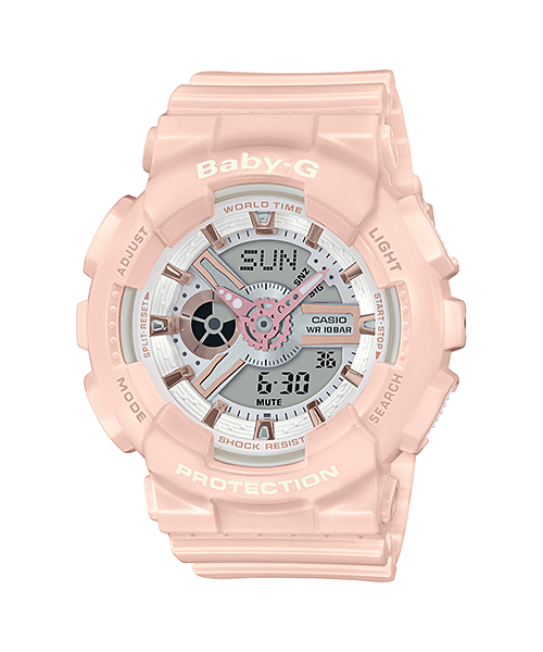 Baby-G DUO Rose Gold Accent Pink Watch BA110RG-4A