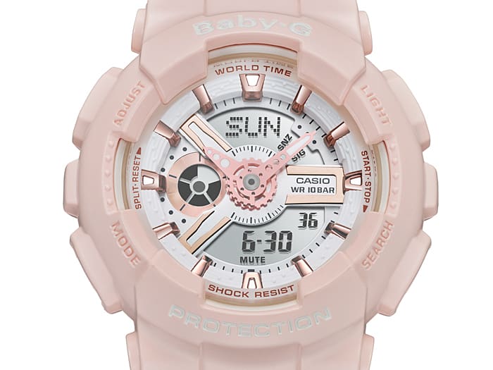 Baby-G DUO Rose Gold Accent Pink Watch BA110RG-4A