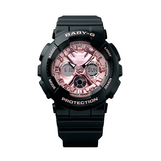 Baby-G Digital Analog Black Resin Band Watch BA130-1A4