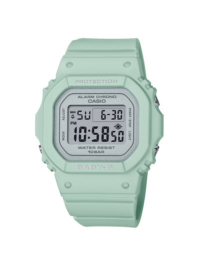 BABY-G Digital Spring Colours Green Resin Band Watch BGD565SC-3D