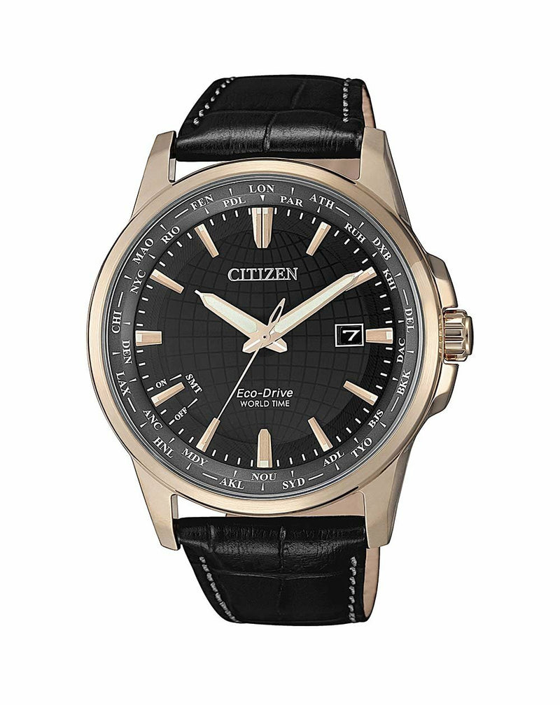 Citizen Perpetual Calendar Black Leather Men's Watch BX1008-12E