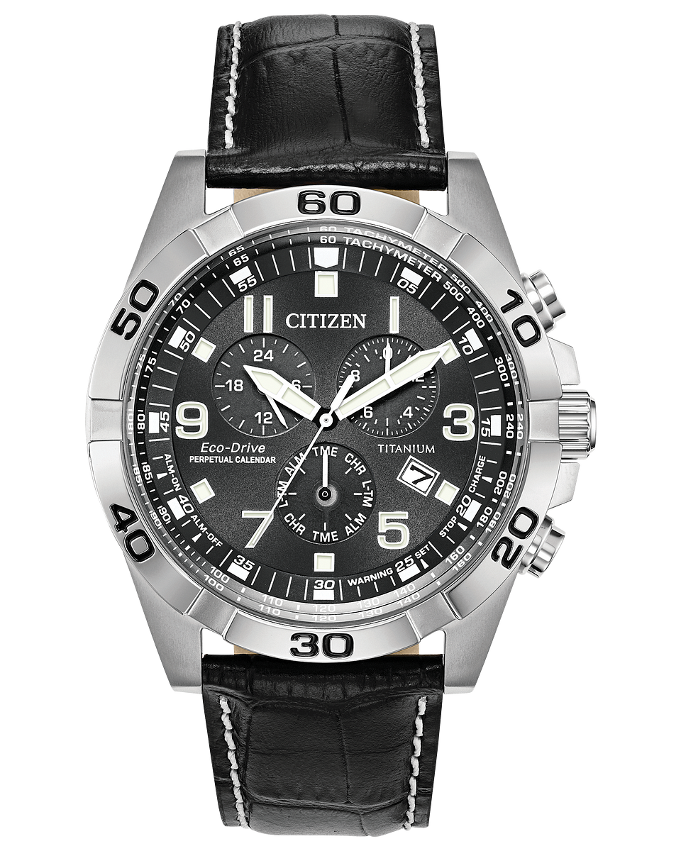 Citizen Leather Grey Dial Men's Watch