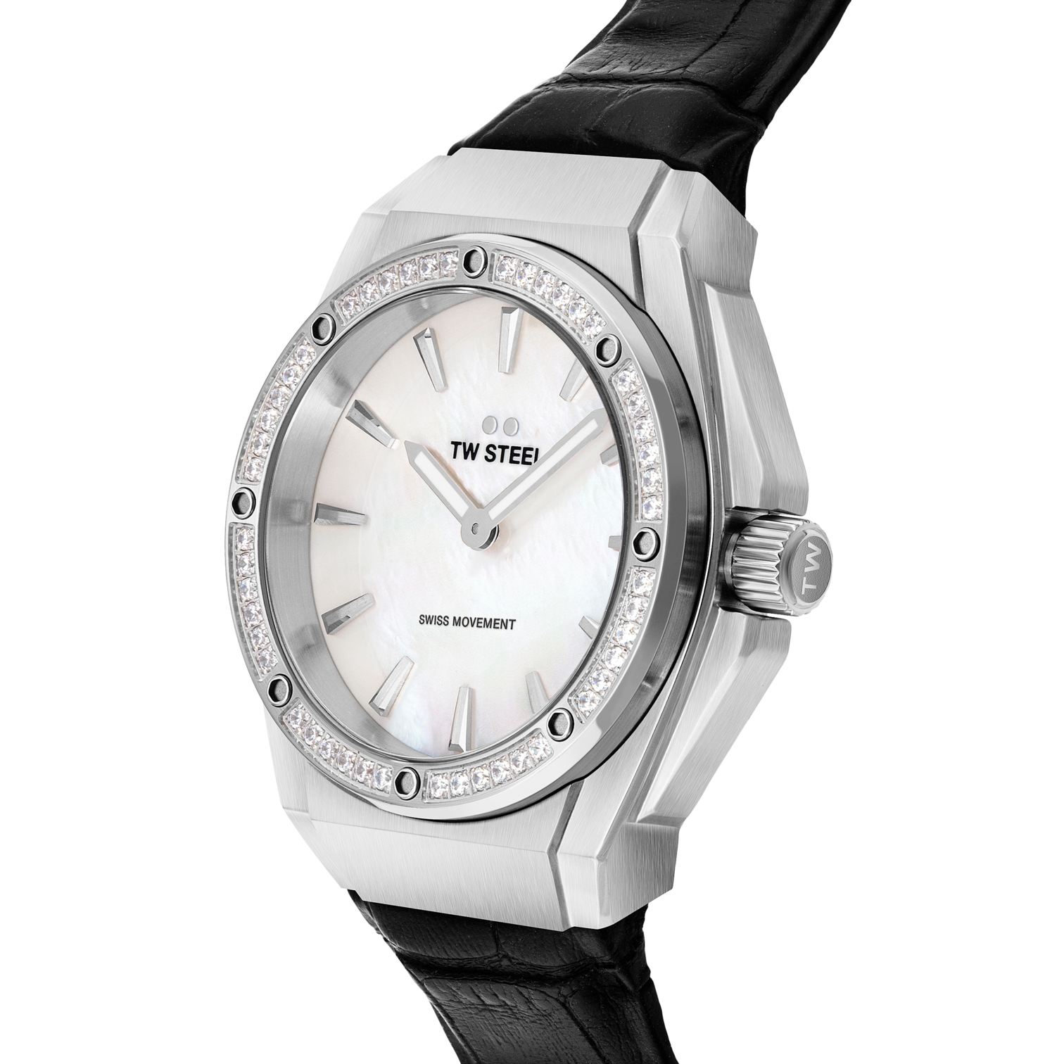 TW Steel CEO Tech Ladies 38mm Black Leather Strap CE4027