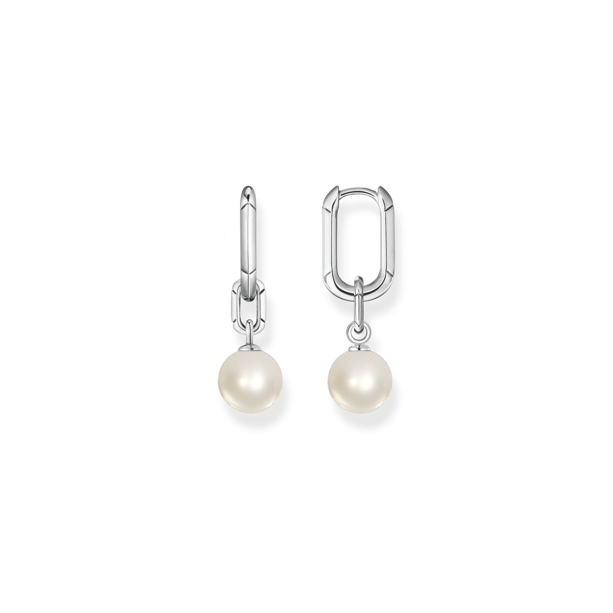 Thomas Sabo Hoop earrings links and pearls silver