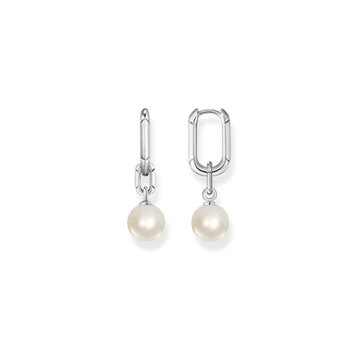 Thomas Sabo Hoop earrings links and pearls silver