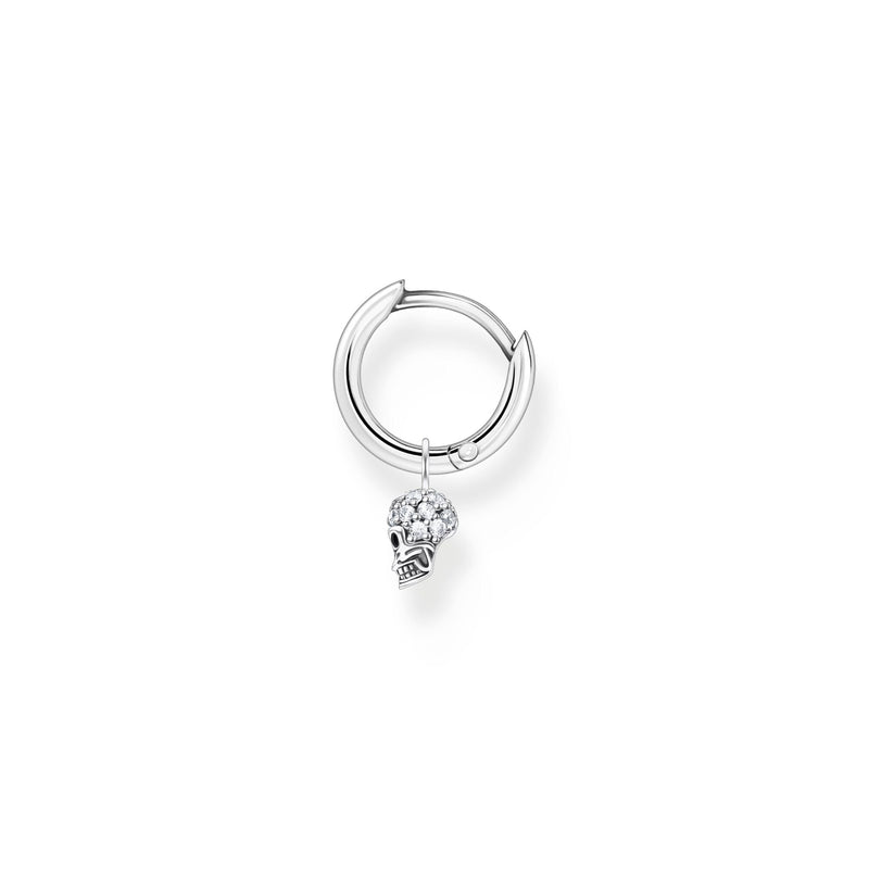 Thomas Sabo Single hoop earring with skull pendant silver