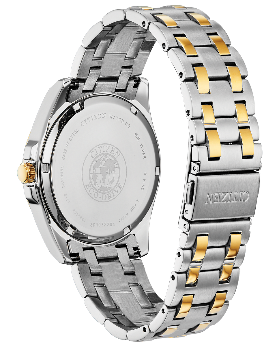 Citizen Corso Silver and Gold With Black Dial Dress Watch BM7107-50E