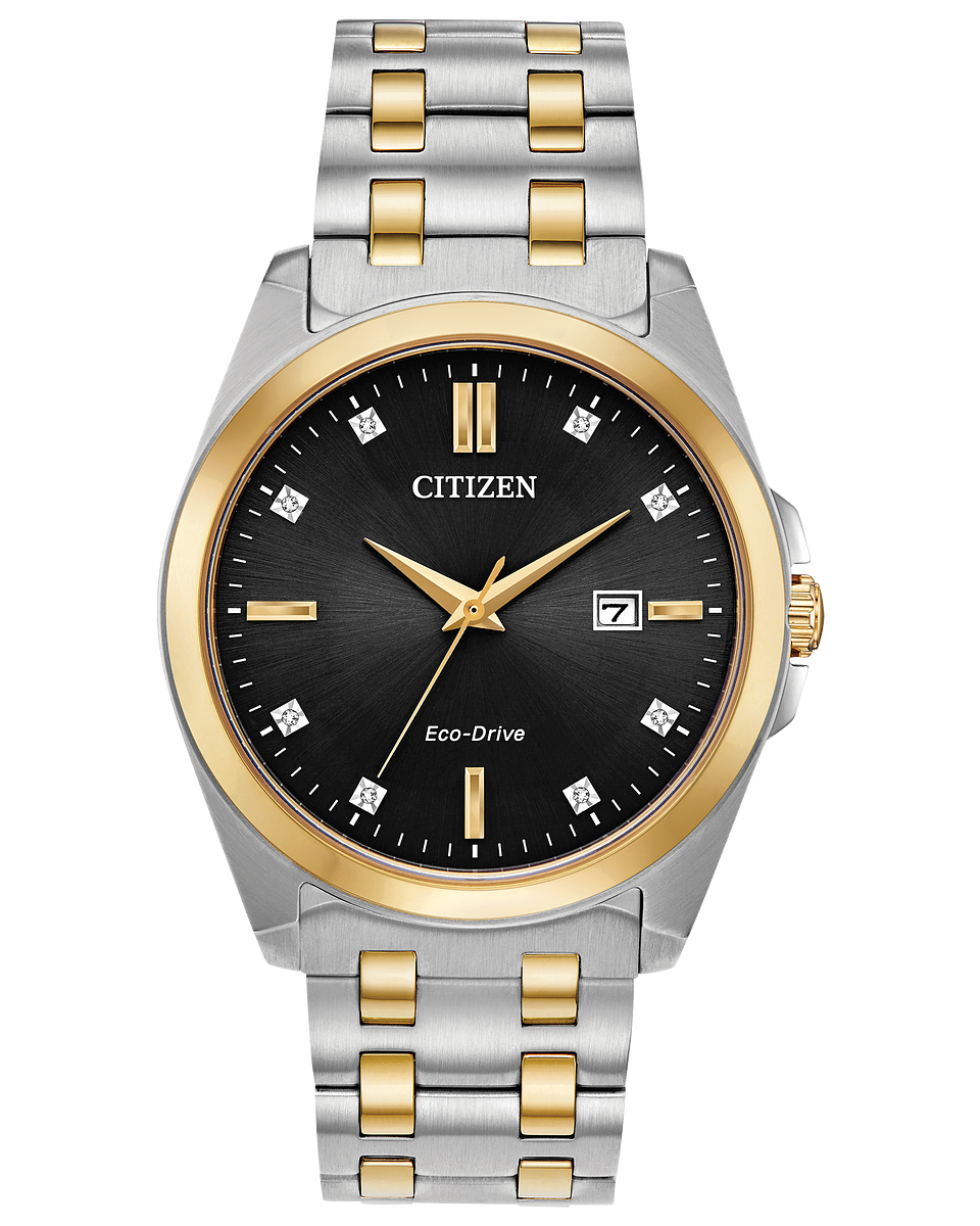 Citizen Corso Silver and Gold With Black Dial Dress Watch BM7107-50E