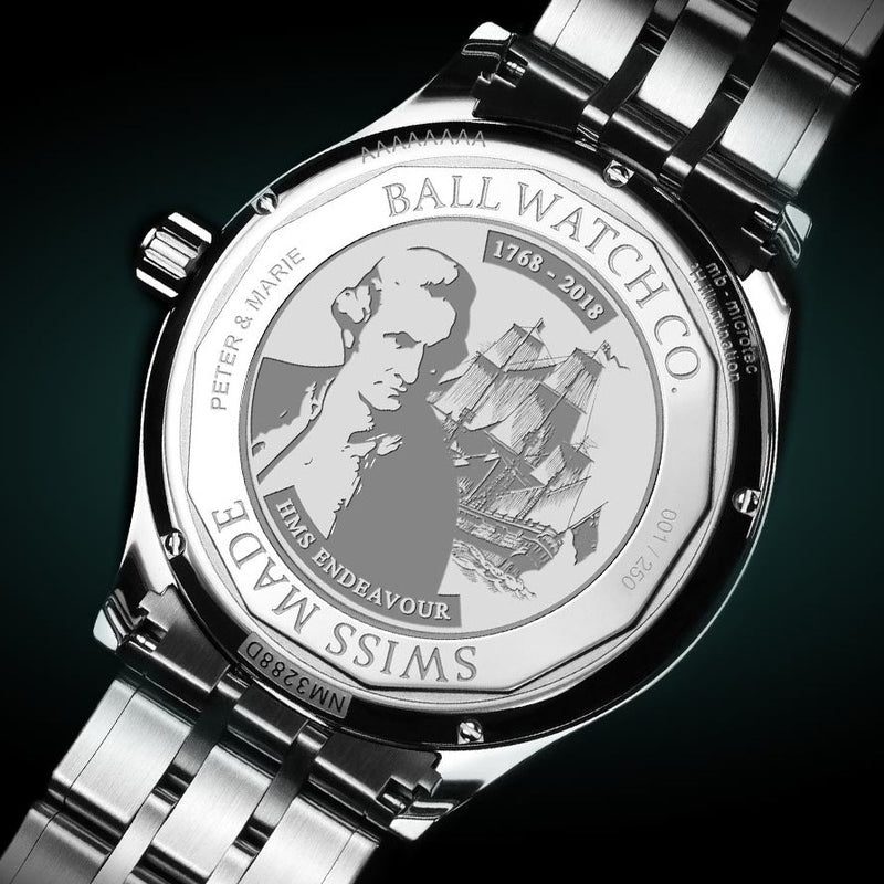 Ball Trainmaster Endeavour James Cook 男士手表 NM3288D-S2CJ-WH