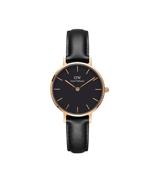 Daniel Wellington Petite 28 Sheffield 玫瑰金和黑色手表