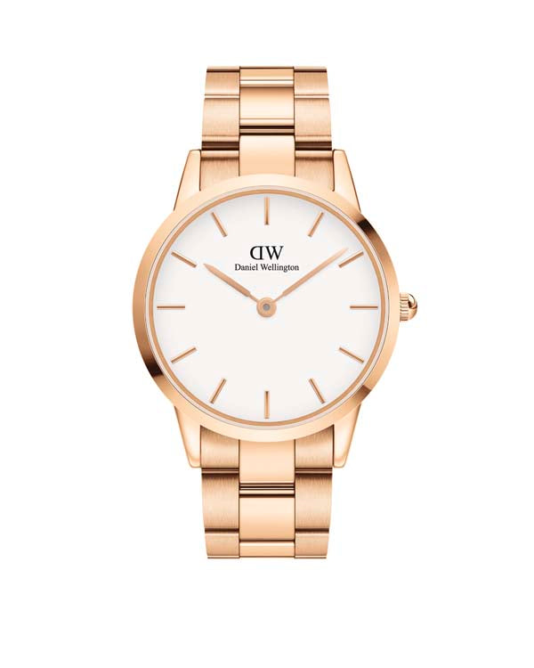 Daniel Wellington Iconic Link 40 玫瑰金和白色腕表