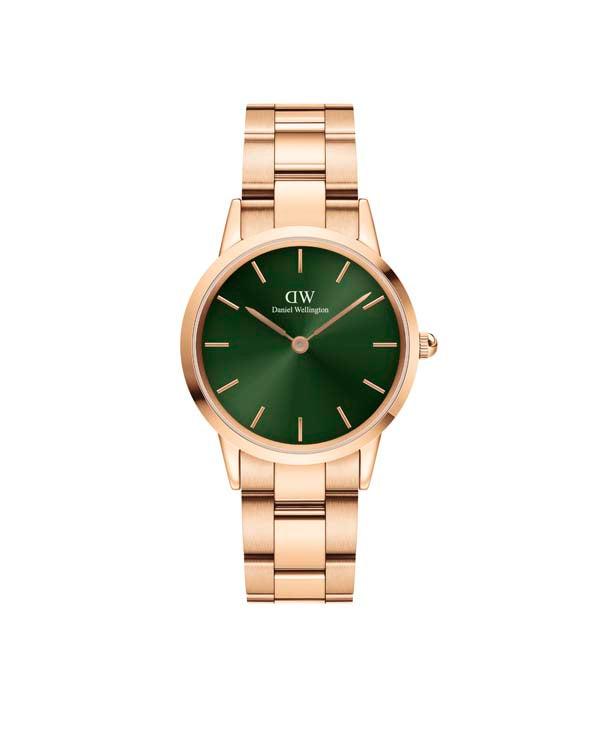 Daniel Wellington Iconic Link Emerald 32 玫瑰金和绿色腕表