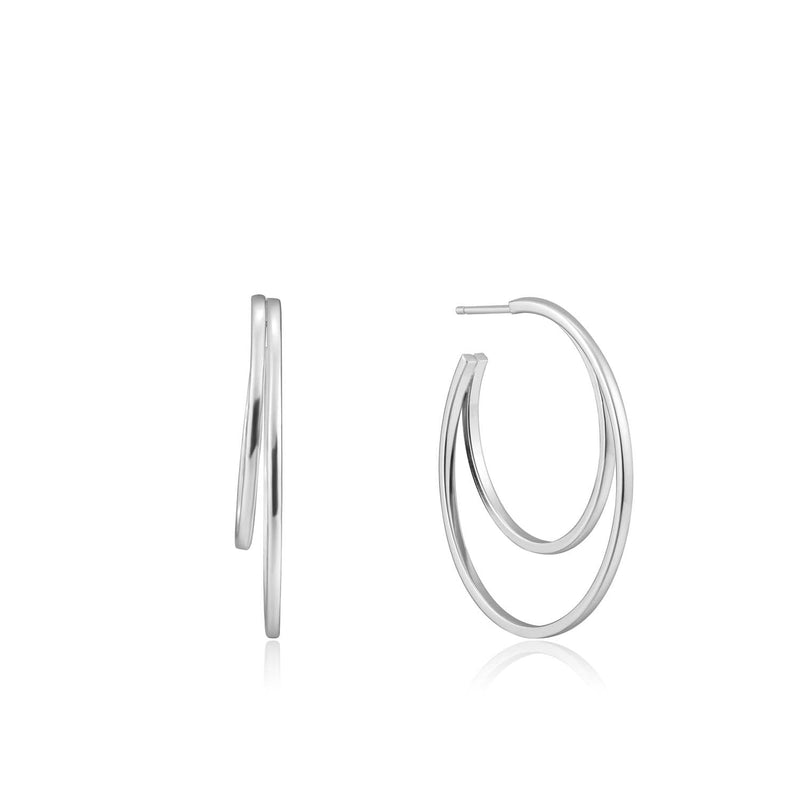 Ania Haie Crescent Hoop Earrings - Silver