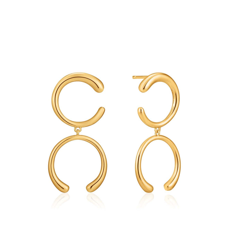 Ania Haie Luxe Double Curve Earrings - Gold