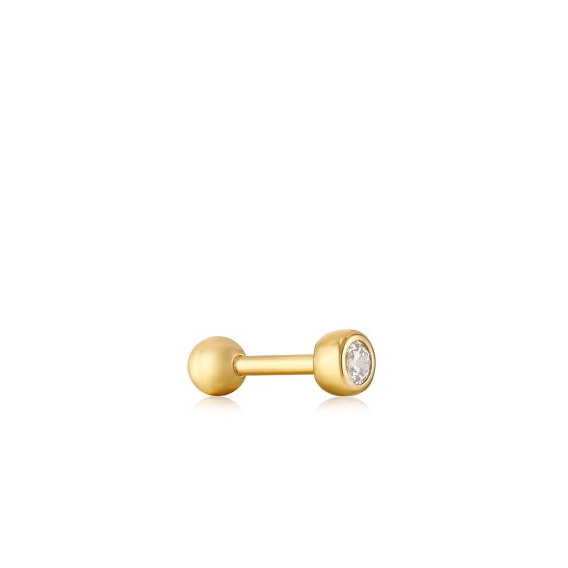 Ania Haie Gold Sparkle Bezel Barbell Single Earring