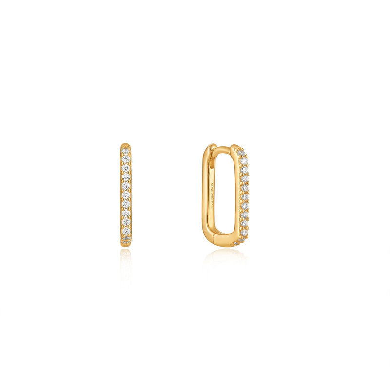 Gold Glam Oval Hoop Earrings