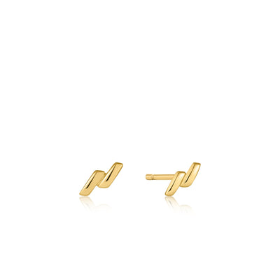 Ania Haie Gold Smooth Twist Stud Earrings