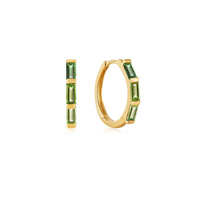 Ania Haie 奢华 14kt 纯金耳环，配碧玺装饰