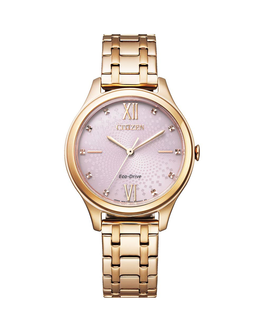 Citizen Dress Pink Patterned Dial Women's Watch EM0503-75X