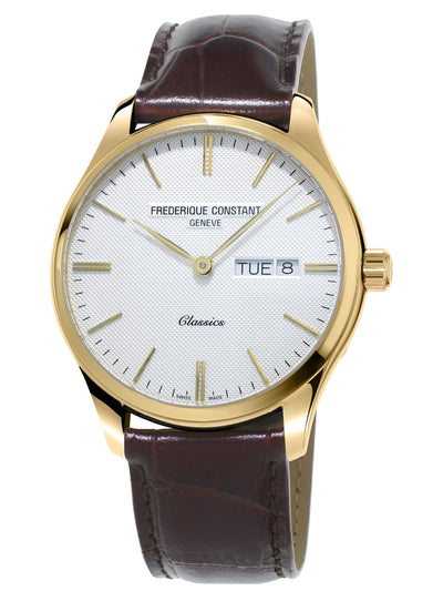 Frederique Constant 经典石英银色表盘星期/日期男式手表