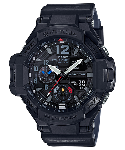 G Shock Gravity Twin Sensor Black Mens Watch GA1100 1A1 Watch Direct