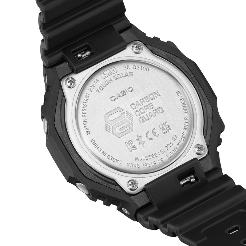 G-Shock 八角形黑色树脂表带红色蓝牙手表 GAB2100BNR-1A