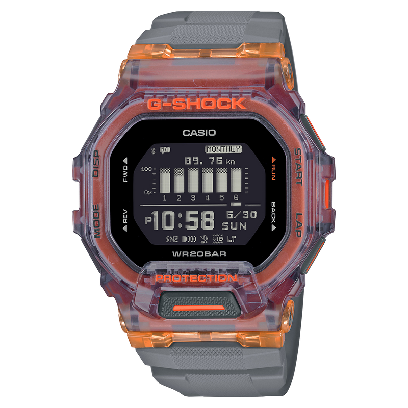 G-Shock Vital Bright Series Grey Resin Strap Mens Watch GBD200SM-1A5