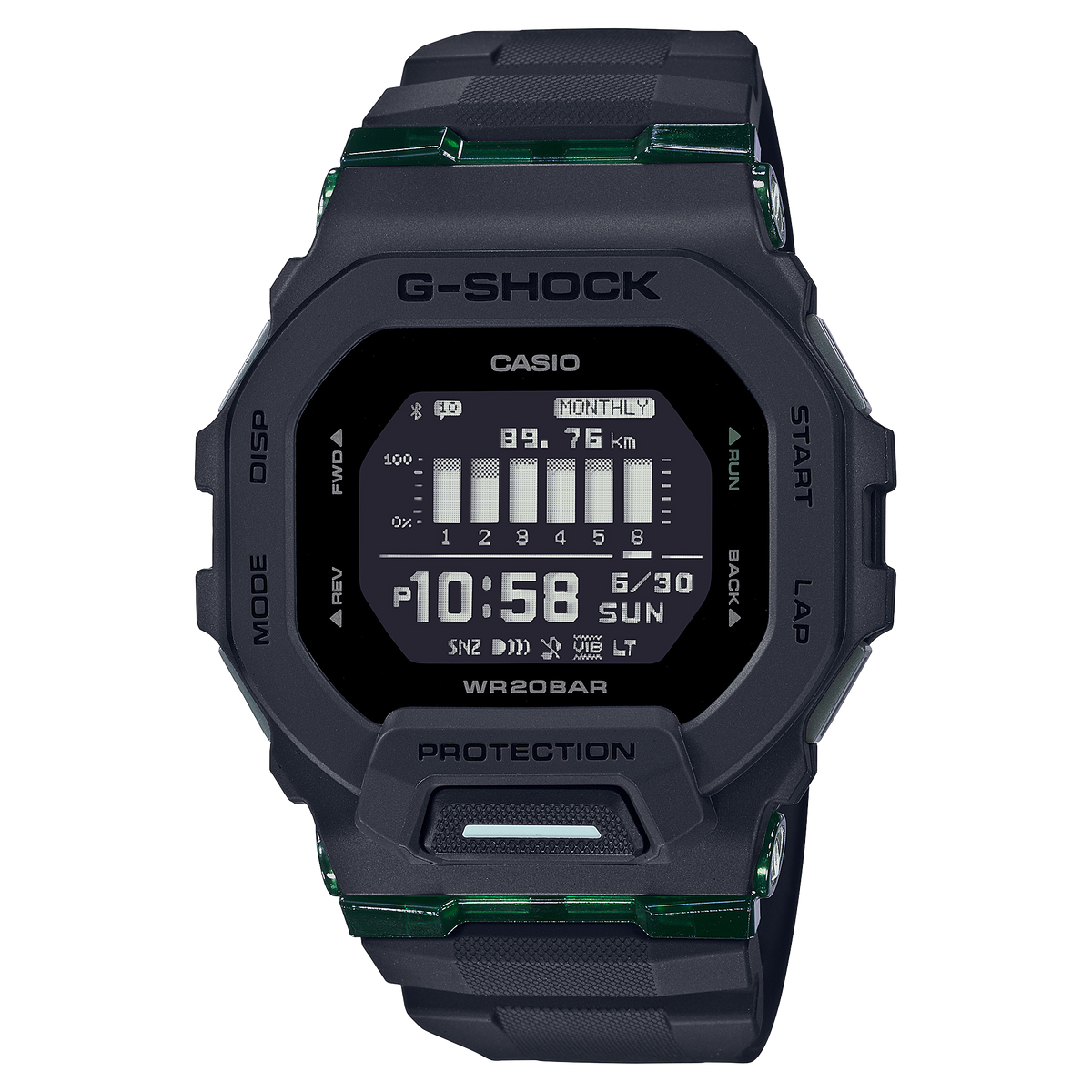 G-Shock GBD-200 Series Black Resin Strap Mens Watch GBD200UU-1D