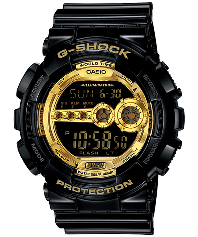 G-Shock Digital Glossy Black Mens Watch GD100GB-1