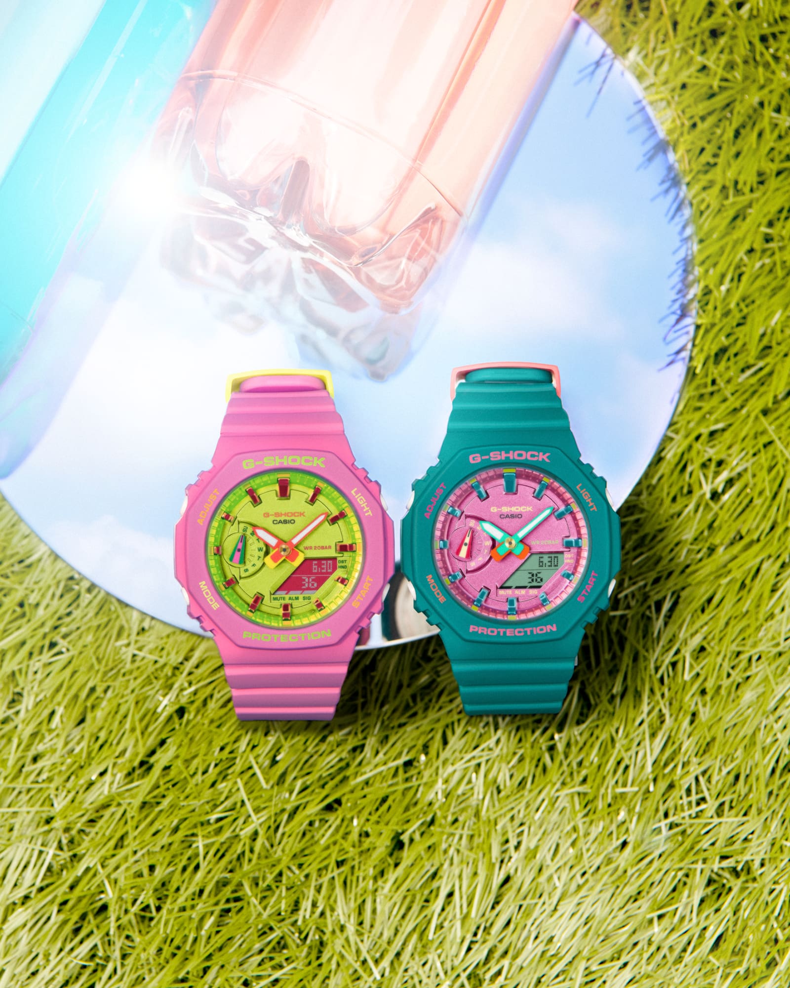 G Shock Pink Resin Band Womens Watch GMAS2100BS 4A Watch Direct