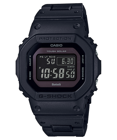 Black digital G-Shock watch with a square face and rugged design.