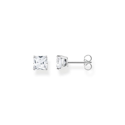 THOMAS SABO Ear studs white stone silver