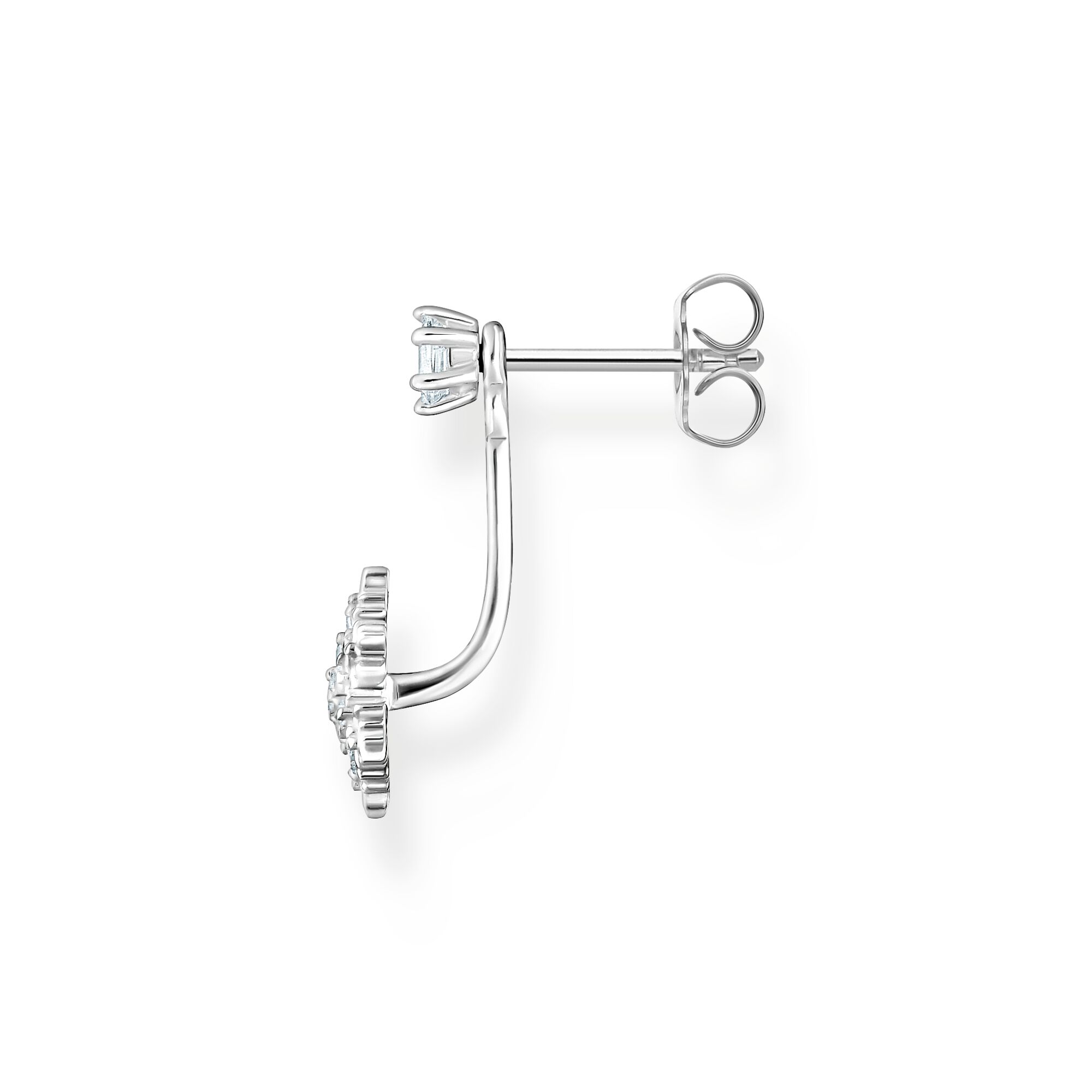THOMAS SABO Single ear stud snowflake with white stones silver