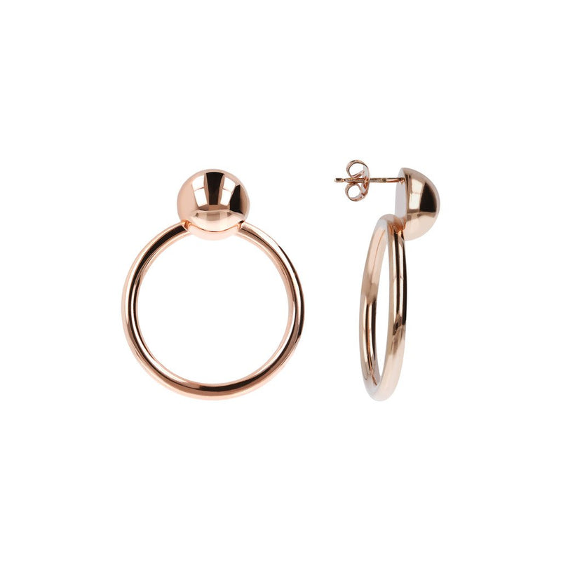 Bronzallure Hoop Earrings Ball Golden Ros&egrave;