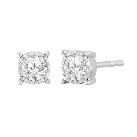 Stud Earrings 0.33CT and 9K White Gold